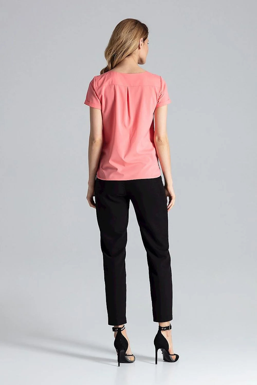 Chemisier Figl en polyester et élasthanne manches courtes col en V motifs floraux et animaliers beige marron noir femme