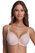 Soutien-gorge élégant rembourré Ava microfibre dentelle nude bretelles ajustables maintien stable modelage délicat