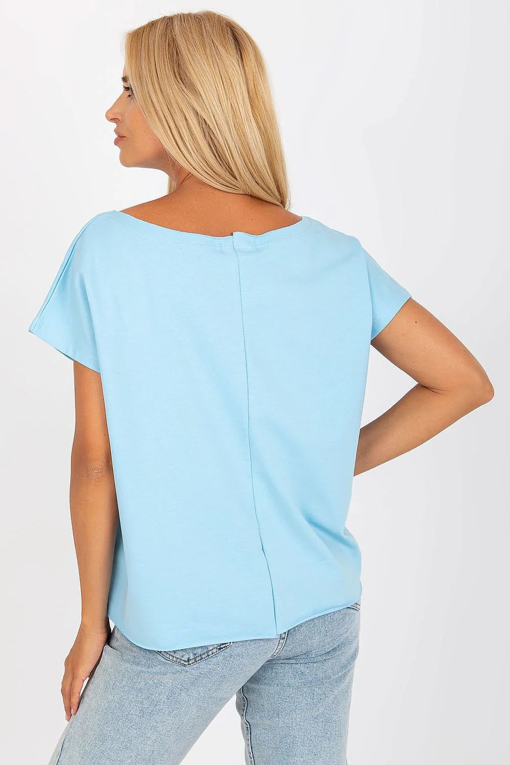 T-shirt femme moderne loose fit manches courtes graphique Feel beautiful anytime anywhere coton élasthanne rose vif look décontracté