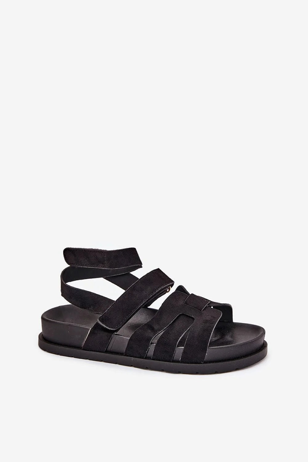 Sandales femmes style moderne bride large cuir suédé écologique fermeture scratch confortable été 2023