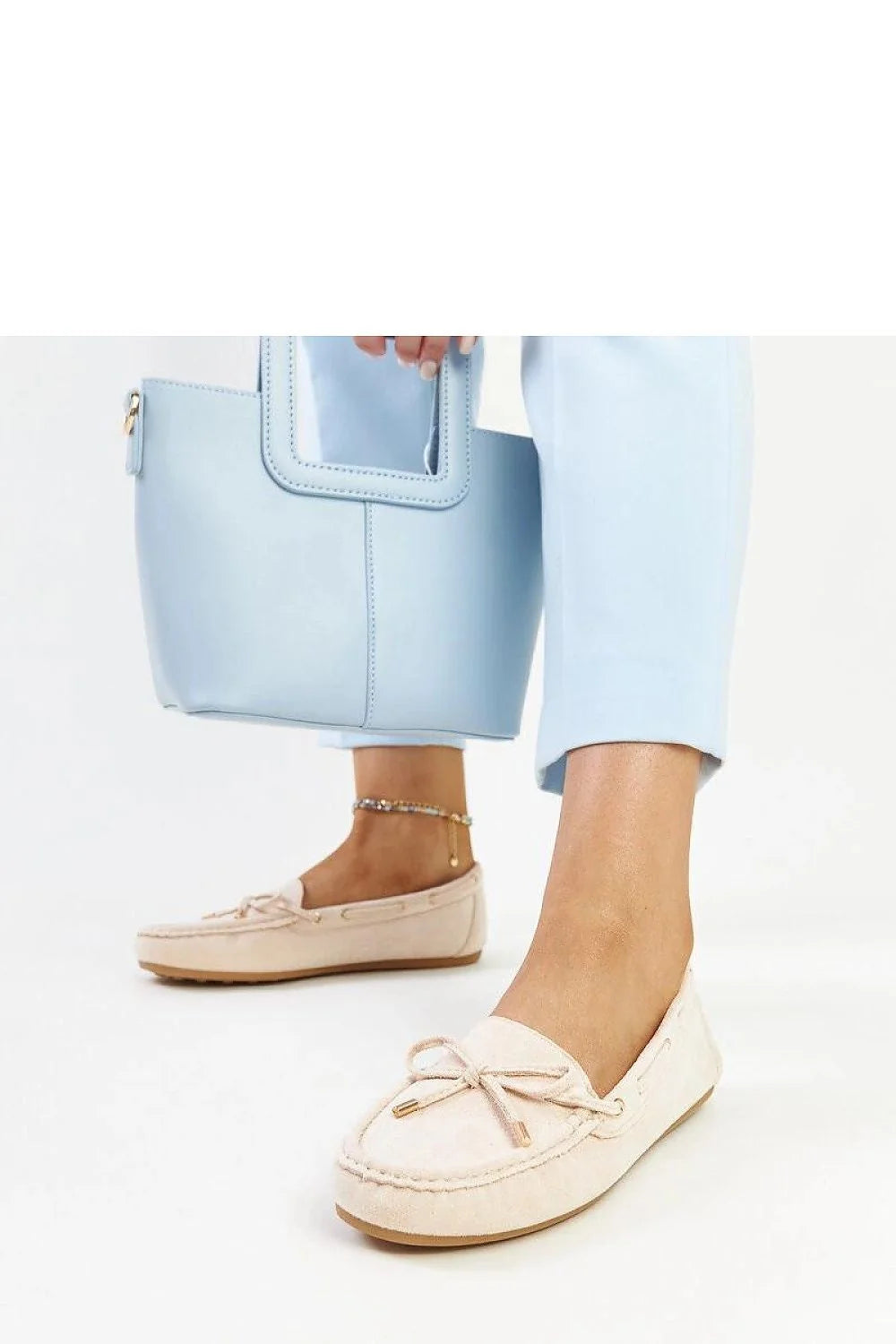 Mocassins pour femmes élégants style classique intemporel rose pâle bout rond confortable occasion quotidien décontractée
