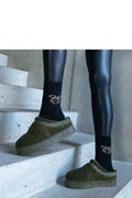 Bottes de neige Solea vert olive mocassin doublure chaude semelle caoutchouc mode hiver femme