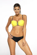 Maillot de bain deux pièces tissu italien moderne élégant jaune vif bandeau plage tendance été