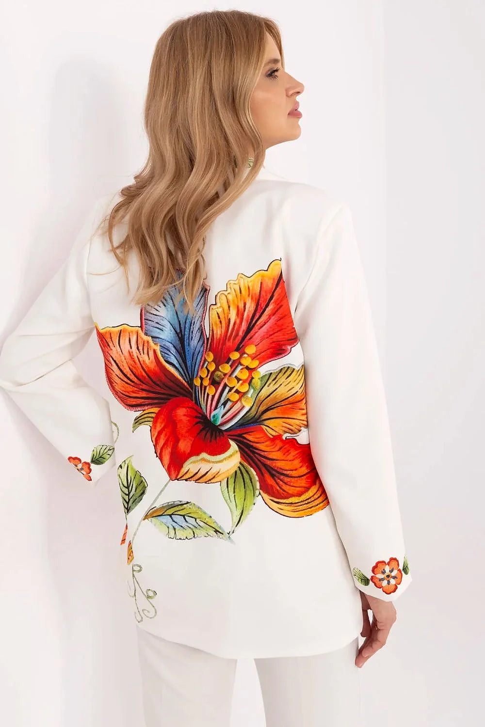 Veste longue femme style audacieux motifs floraux époques printemps/été matière confortable polyester