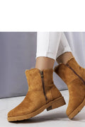 Bottes Solea style décontracté modernes couleur camel cuir écologique doublure fourrure mid-calf femmes automne hiver