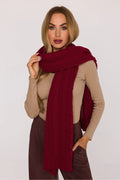 écharpe châle longue torsadée bordeaux grosse maille épaisse chaleureuse enveloppante généreuse polyvalente tricotée intemporelle élégante acrylique nylon douce