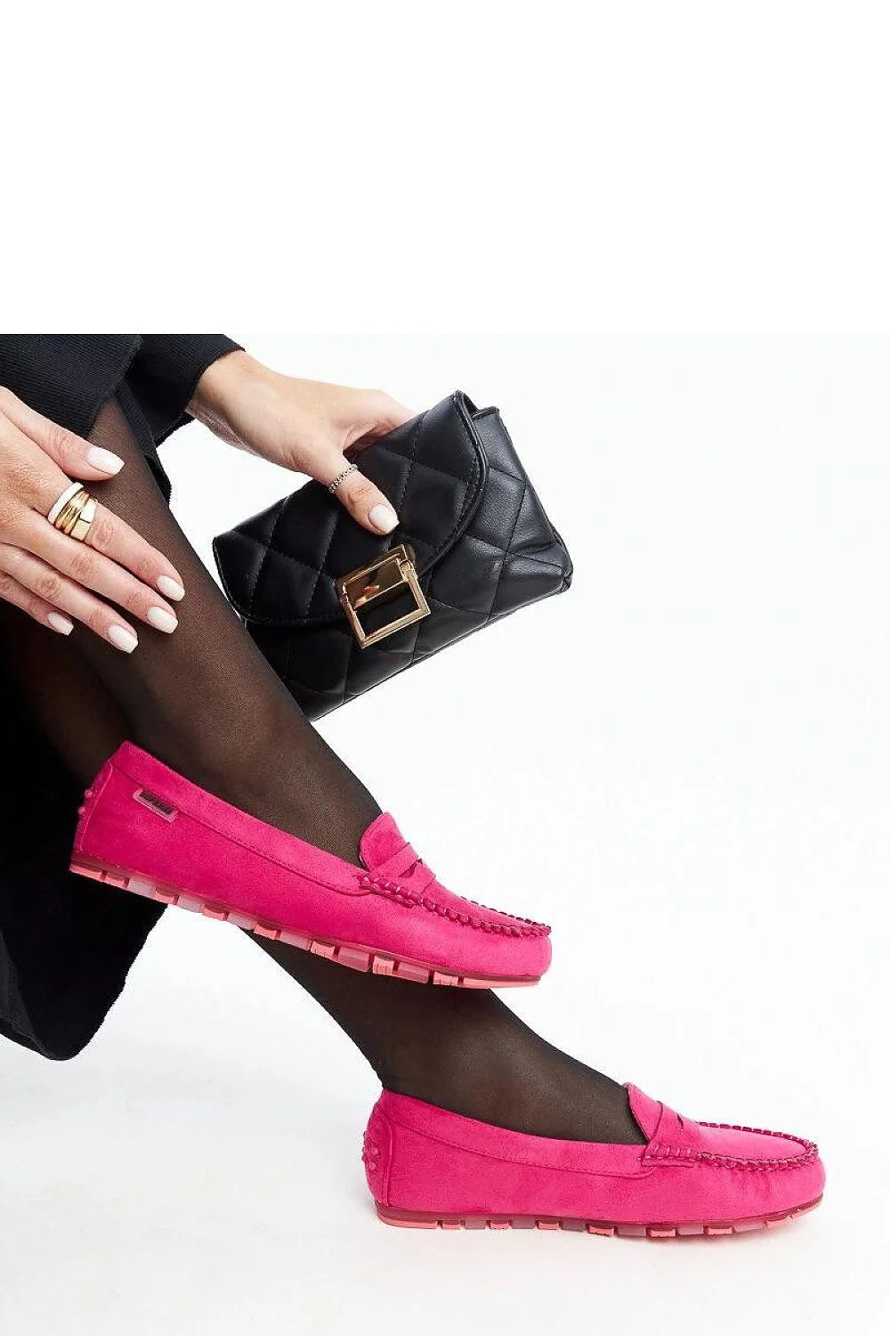 Moccasins Solea nubuck rose foncé confortables style épuré sans lacets semelle caoutchouc adhérence chic moderne femmes