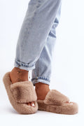 Mules en fourrure pour femmes, design ouvert, confortable et élégant, semelle épaisse, style cocooning, beige, tailles 36-41