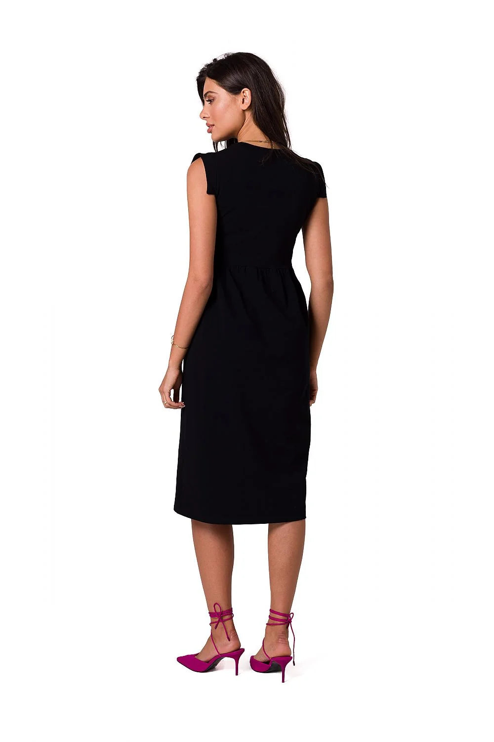 Robe de jour Be Wear midi sans manches taille haute en coton 95% élasthanne 5% vert émeraude pour femmes élégance occasionnels vacances