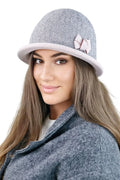 Chapeau Kamea Cloche Femme Élégant à Carreaux Rose Matériaux Haute Qualité Laine Viscose Alpaga Confort Hiver Taille Adjustée