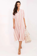 Robe de jour Och Bella style bohème été manches courtes coupe oversize longueur midi douce et confortable pour femmes