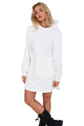 Robe pull femme longues capuche coton polyester confort style casual frais élégance été automne
