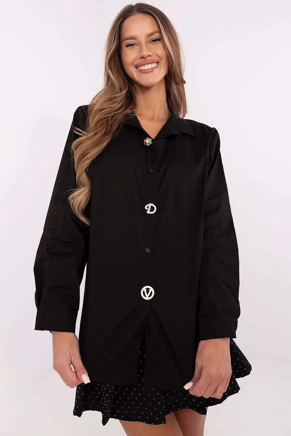 Chemise à manches longues pour femme, design classique, couleur noire, élasthanne, coton, occasionnels, soirées, travail, look élégant