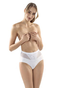 Culotte galbante Eldar maille de soutien microfibre taille haute fond découpé laser Élasthanne 15% polyamide 85% couleur blanche femmes