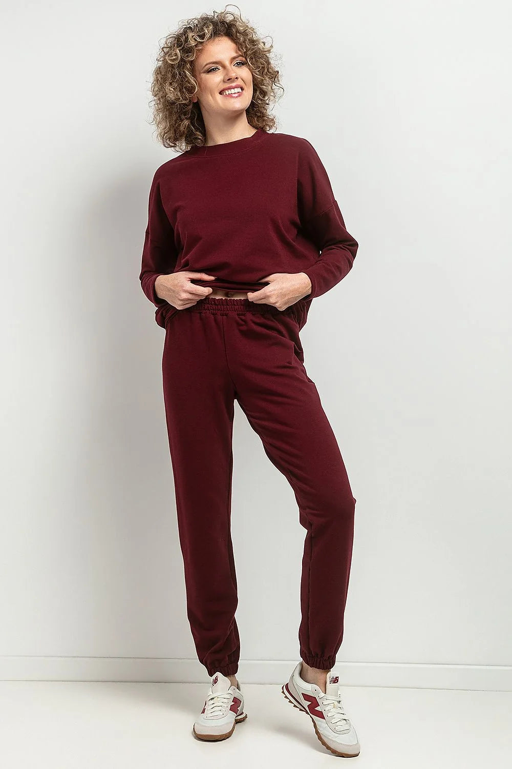 Pantalon survêtement Tessita femme en coton 70% polyester 30% coupe ample élastique tailles S M L XL