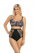 Soutien-gorge allaitement dentelle florale noire élégant confort bretelles ajustables culotte haute femme moderne