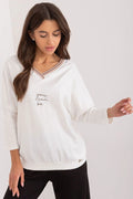 Chemisier Relevance pour femme design moderne éлегant coupe ample manches longues col en V rayures contrastantes coton haute qualité