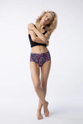 ensemble culotte taille haute débardeur noir floral rose bleu blanc coton extensible doux respirant maintien confortable sans couture ceinture élastique
