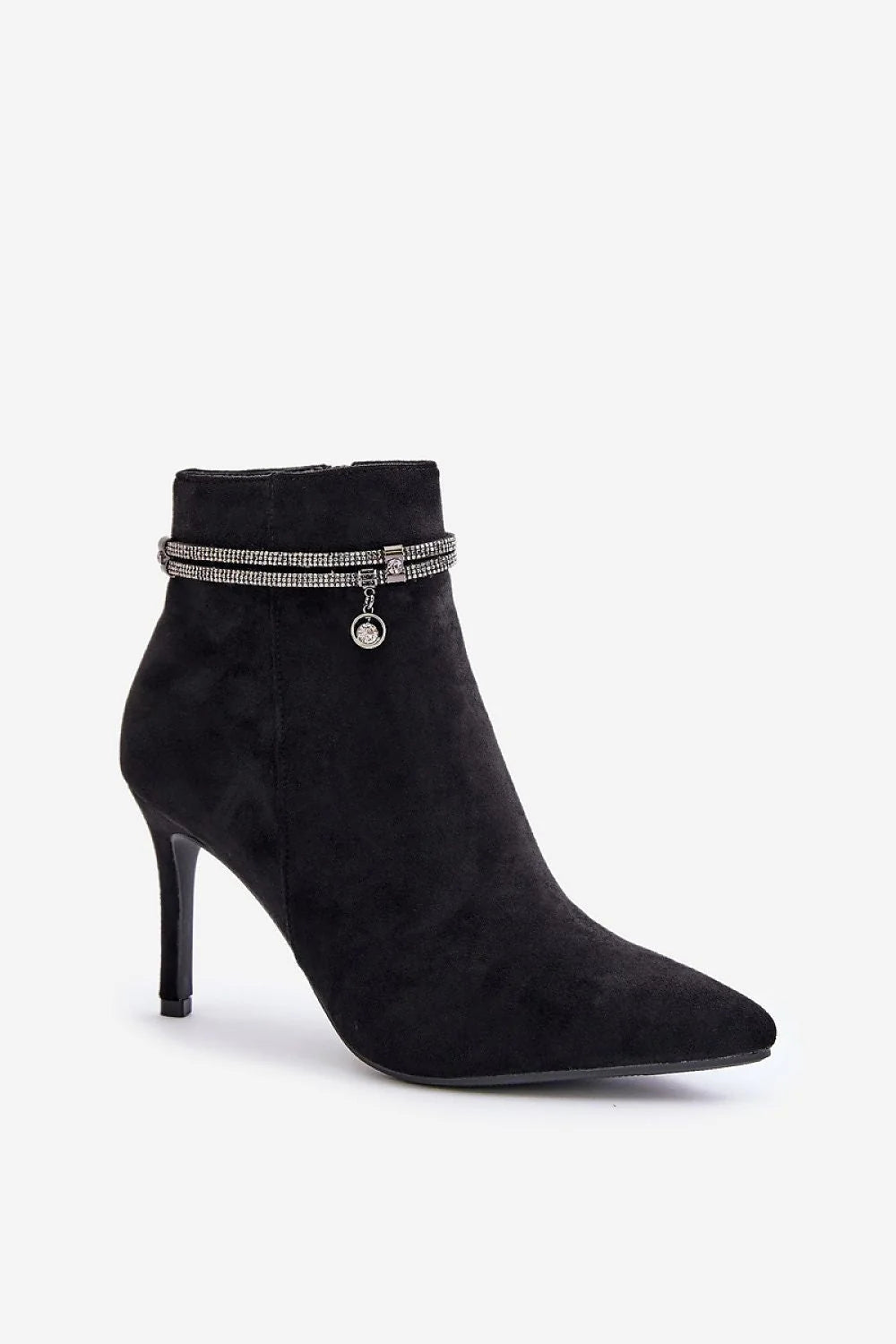 Bottes à talons stiletto élégantes en suédine écologique pour femmes, design moderne, charme intemporel, confort optimal, soirées, style raffiné, looks habillés, talon renforcé, fermeture éclair latérale, détails métalliques, cuir suedé, mode féminine