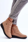 Bottes de neige Step in style femmes design moderne fonctionnel matelassé beige clair semelle caoutchouc noir