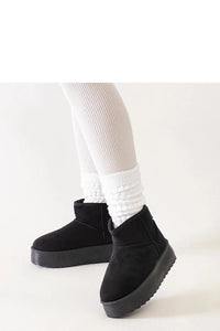 bottines femme noires Thaisa plateforme haute suédine doublées chaudes semelle crantée antidérapante slipon faciles enfiler bout rond couture apparente confort