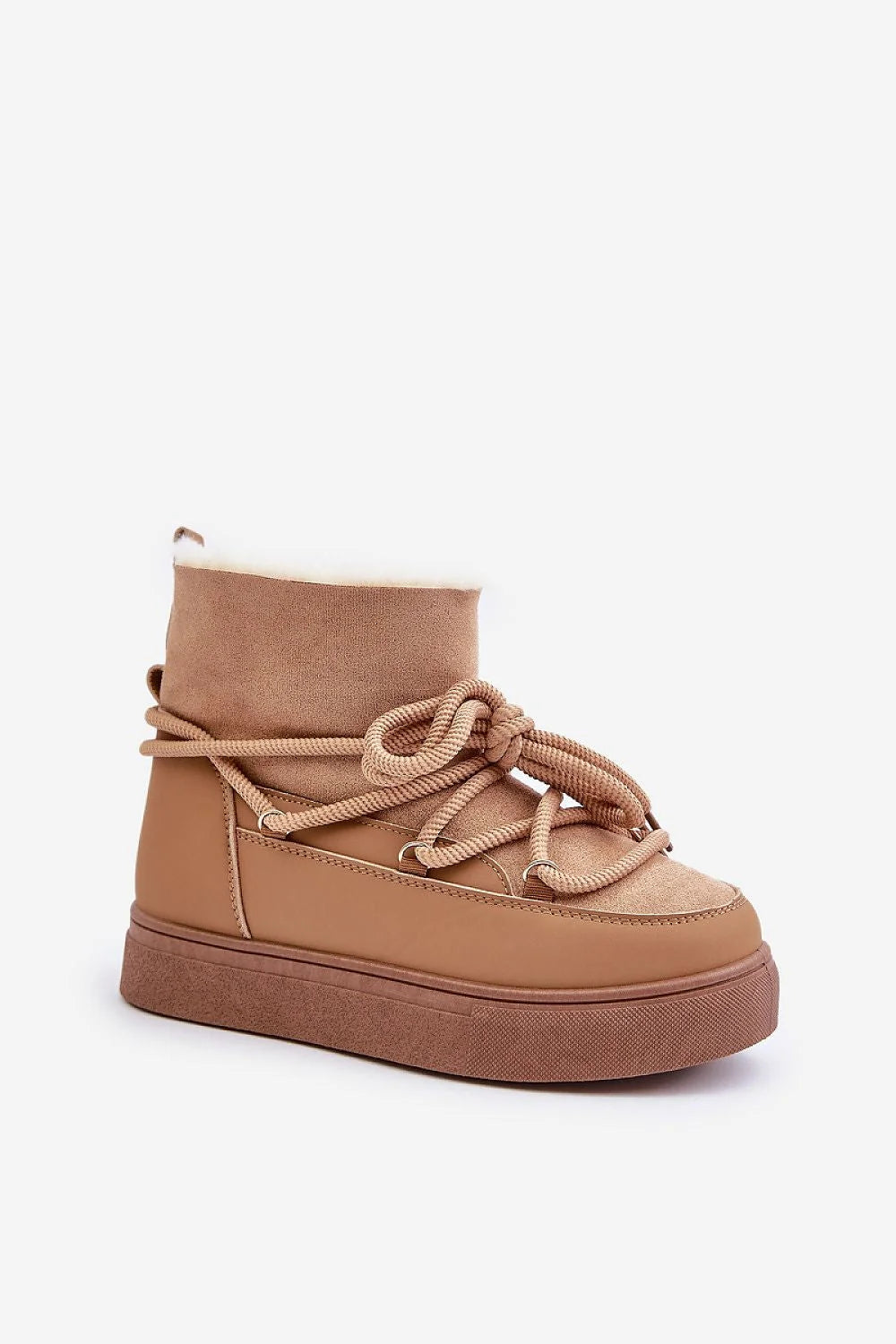 Bottes d'hiver suédine style urbain moderne confortables semelle épaisse fourrure synthétique pour femmes