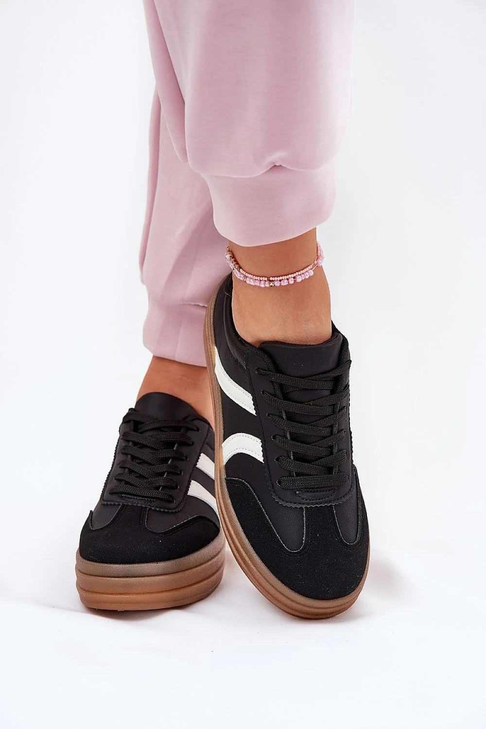 Chaussures de sport féminines modernes en cuir artificiel éco-friendly, plateforme, bout rond, confort tout le jour, look urbain, style casual, tailles disponibles