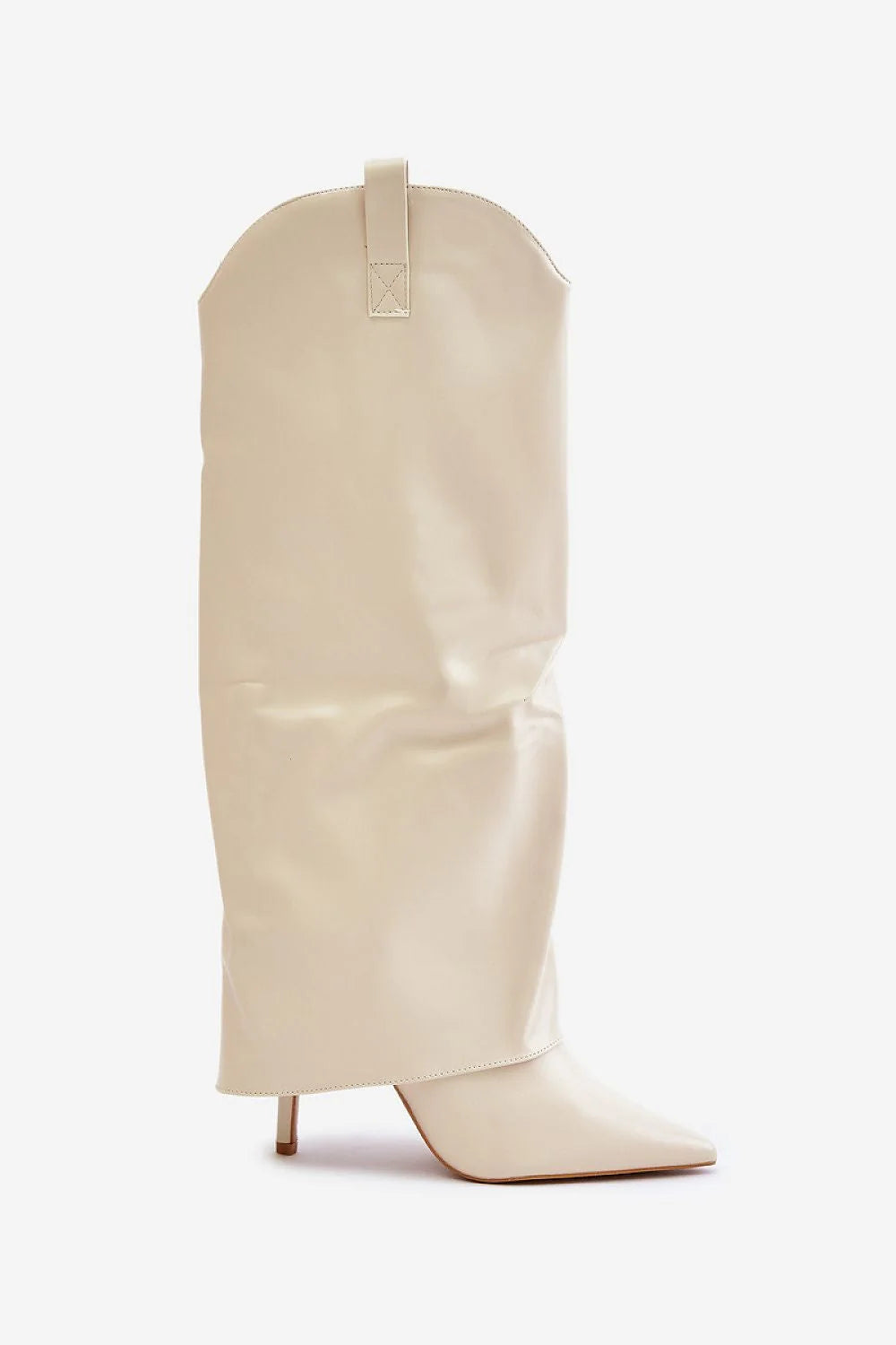 Bottes élégantes talons fins design moderne haute femme cuir artificiel fermure éclair pointue automne hiver