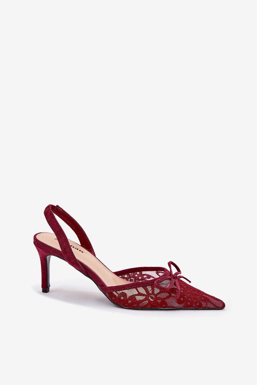 Escarpins à talons hauts en dentelle bordeaux pour femmes, style élégant, occasion formelle, talon 8 cm, taille 36-39