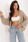 cardigan long universel sans fermeture style décontracté féminin manches longues volants douceur tricot mélangé acrylique laine viscose polyamide