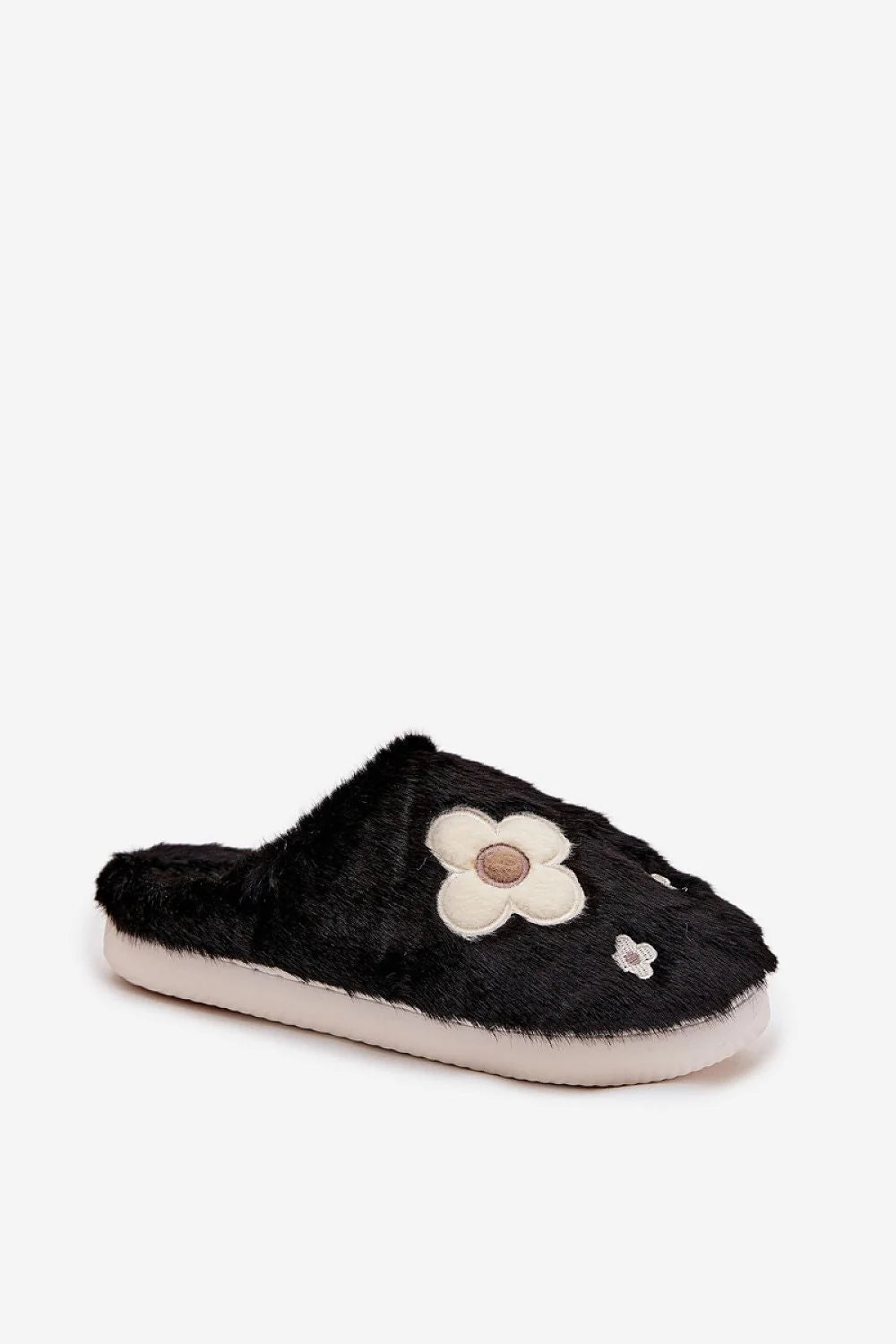 pantoufles fourrure femmes fleurs chaudes confortables semelle souple doublure plantaire moelleuse délicates féminines charmantes détente maison