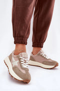 sneakers femme Vinceza cuir suédé textile taupe beige rose poudré étoile latérale semelle plateforme épaisse crantée gomme lacets blancs amortie