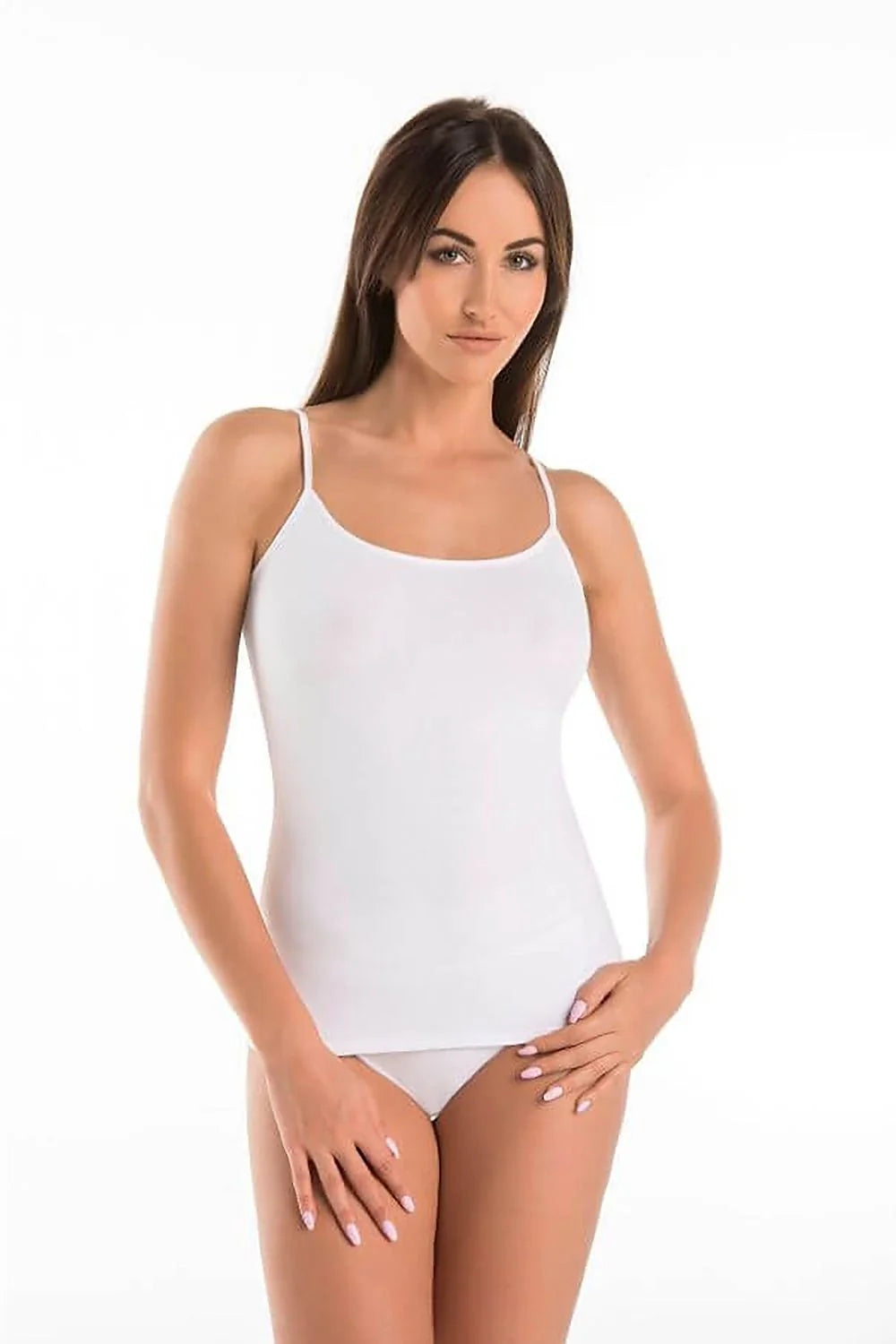 Ensemble lingerie féminine débardeur culotte blanc coton élasthanne ajusté sans couture confort élégance occasion quotidienne