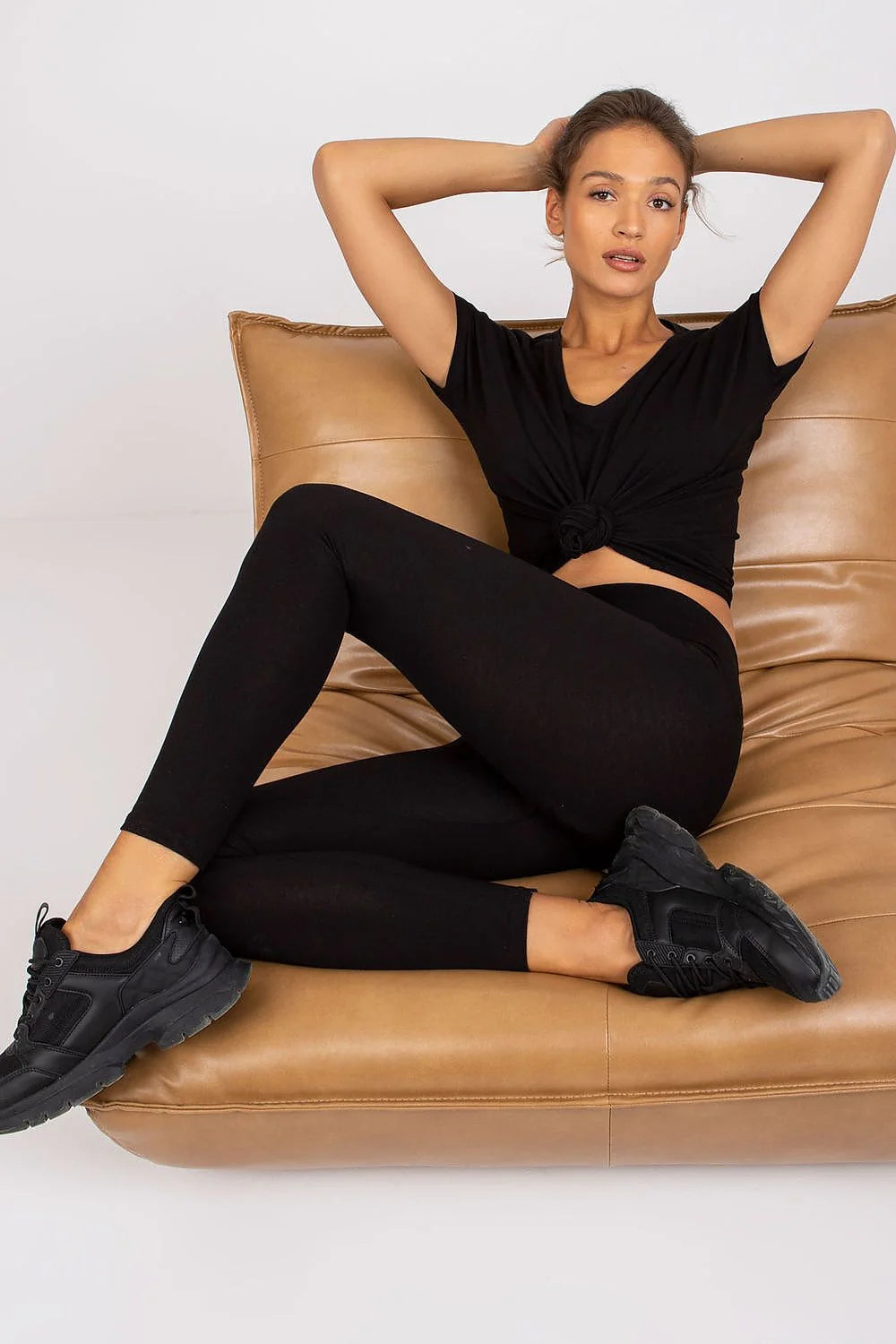 Ensemble T-shirt et Leggings Casual Sportif Coton Elasthanne Femme