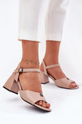 Sandales à talons Vinceza élégantes beige nude cuir écologique talon bloc ajustables femmes occasion semi-formelle