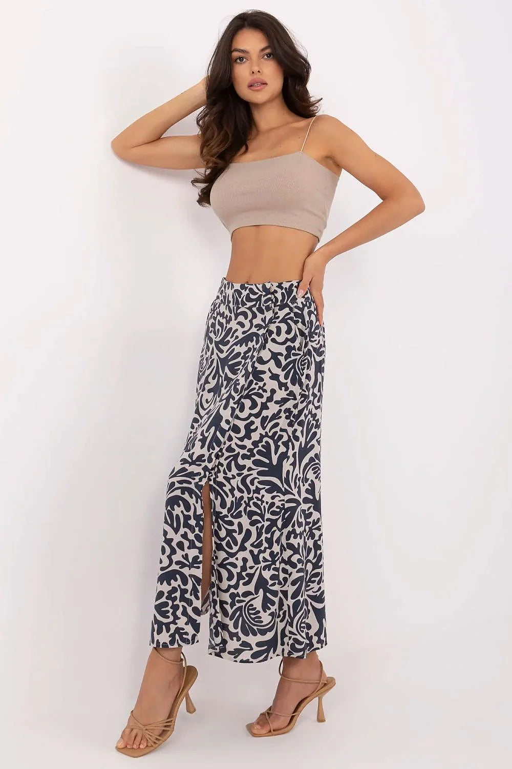 Tenue chic femme top court robe longue tunique.slim Coupe haute taille élastique tissu doux floral