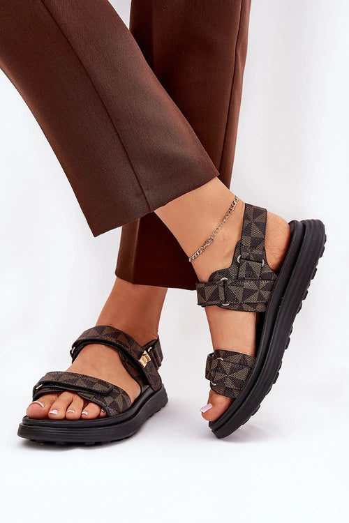 Sandales Step in style confortables élégantes style moderne été femme cuir artificiel velcro plateforme 3 cm doré