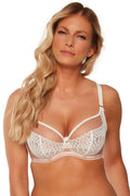 Soutien-gorge élegant et confortable pour femme, dentelle géométrique, tulle transparent, ajustable, sous-taie, dos élastique, style contemporain, lingerie fine