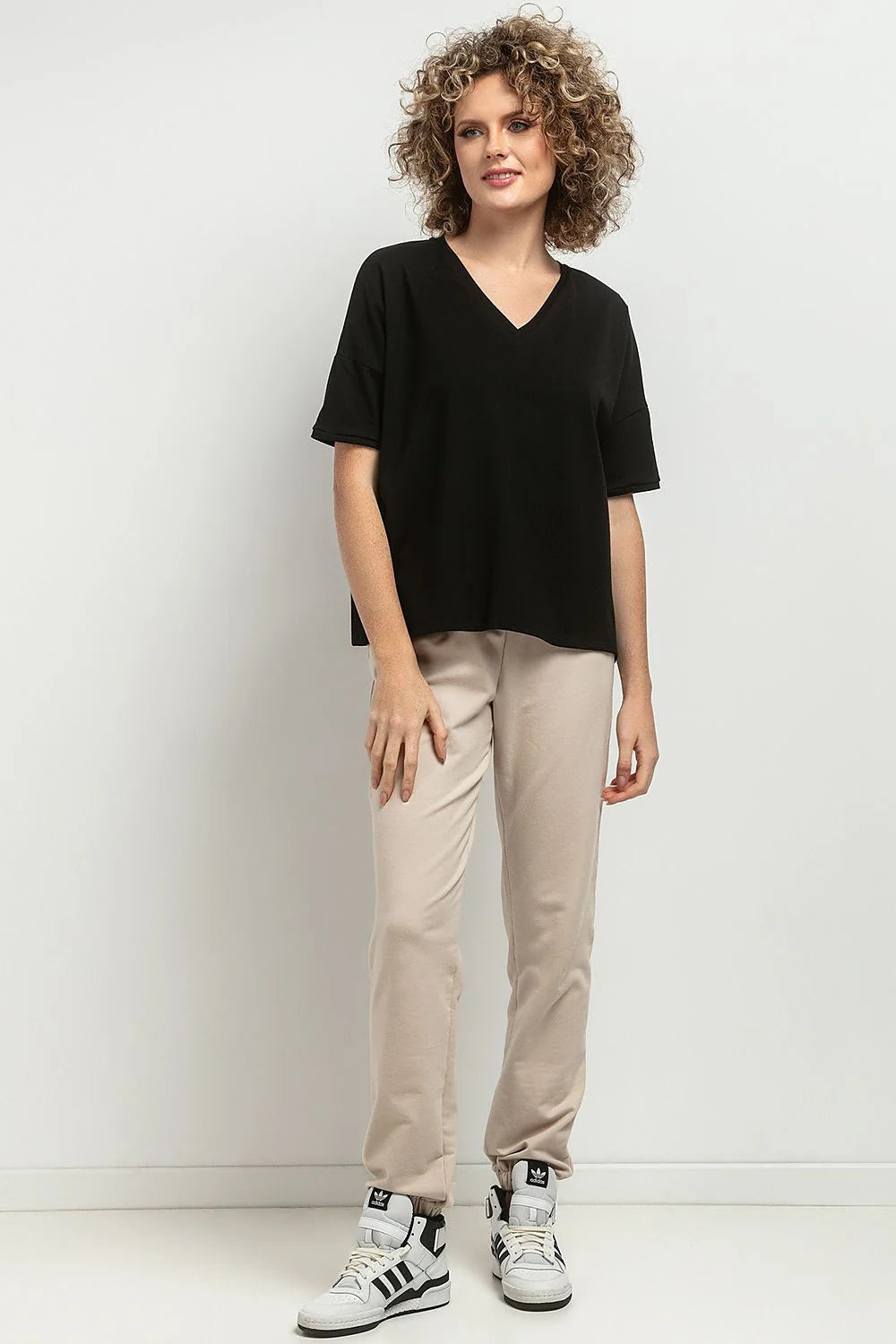 Chemisier Tessita ample en V manches tombantes plis blancs édition rayée femme mode élégante décontractée