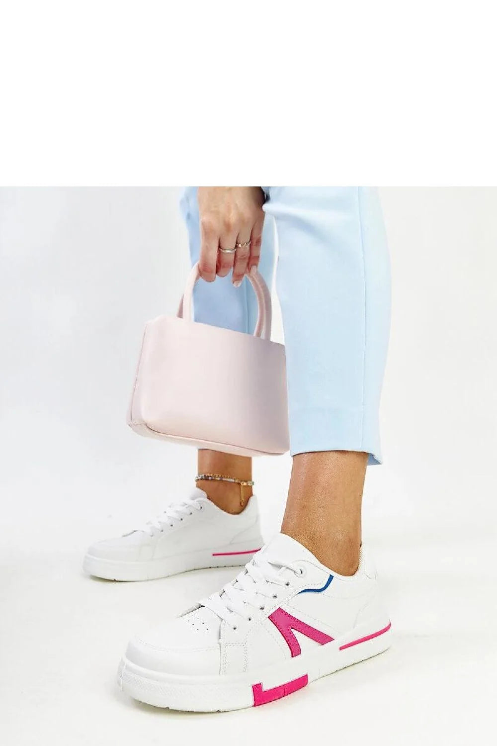 baskets Solea femme cuir synthétique basses lacets semelle plateforme caoutchouc épaisse perforations empeigne respirante col rembourré minimaliste blanc fuchsia bleu