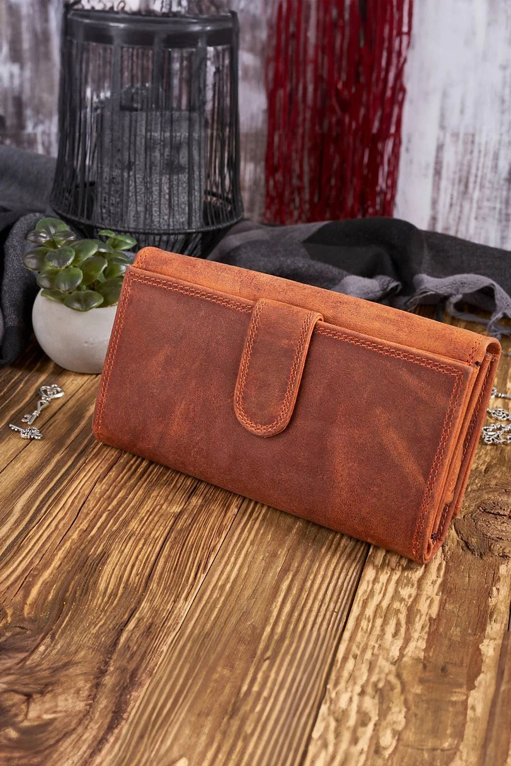 Portefeuille femme Galanter vintage floral embossing élégant intemporel RFID protection compartments Italian design women's accessory