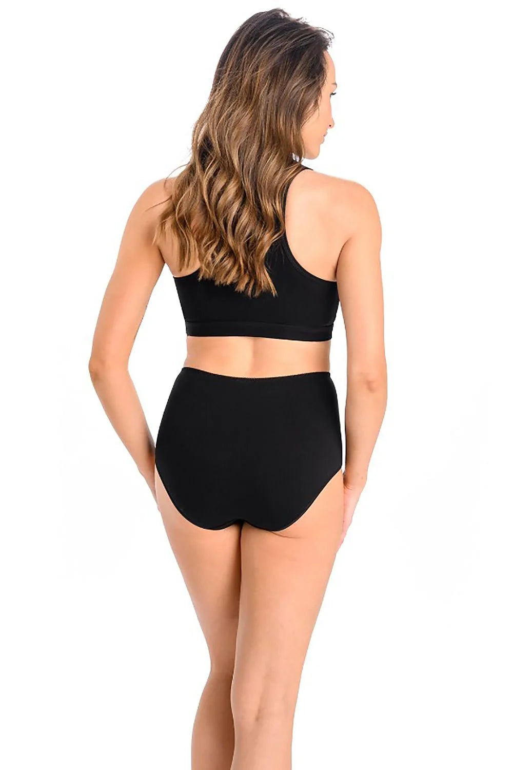Ensemble de culottes femmes noir taille haute coton élasthanne détails mesh confort style moderne cadeau occasions spéciales
