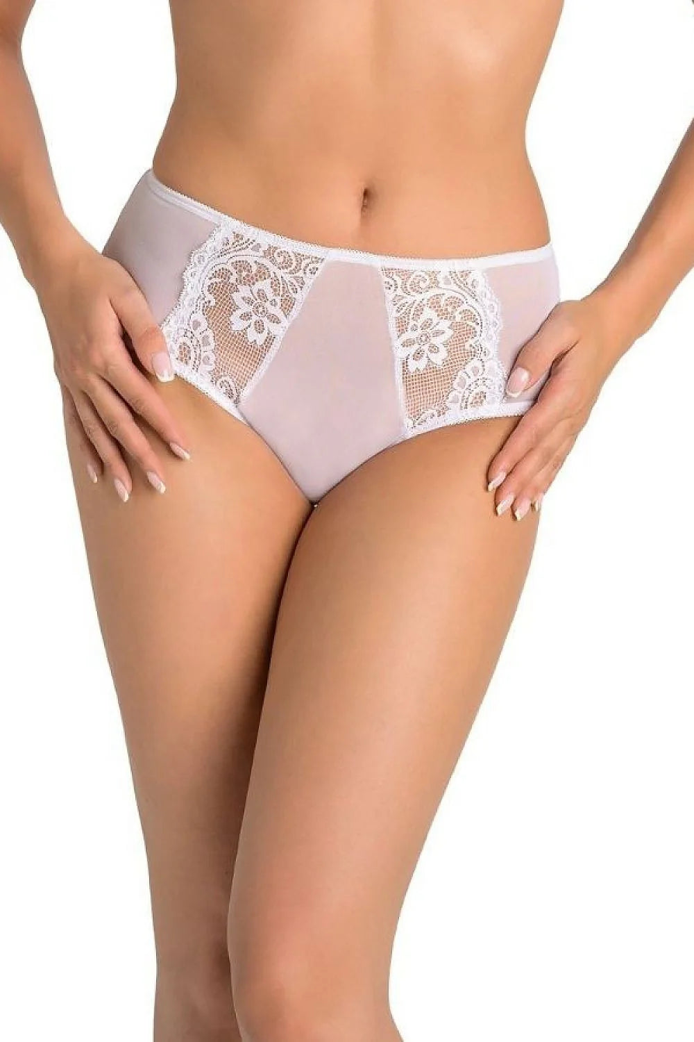 Culotte Taille Haute Féminine en Microfibre Dentelle Fleurs Pastel Confort Élégance Femme Lingerie Intime Haute Qualité