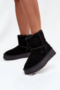 bottes femme suède naturel noir fourrées fausse fourrure doublure semelle caoutchouc plateforme épaisse crantée antidérapante chaleur confort maintien casual chic