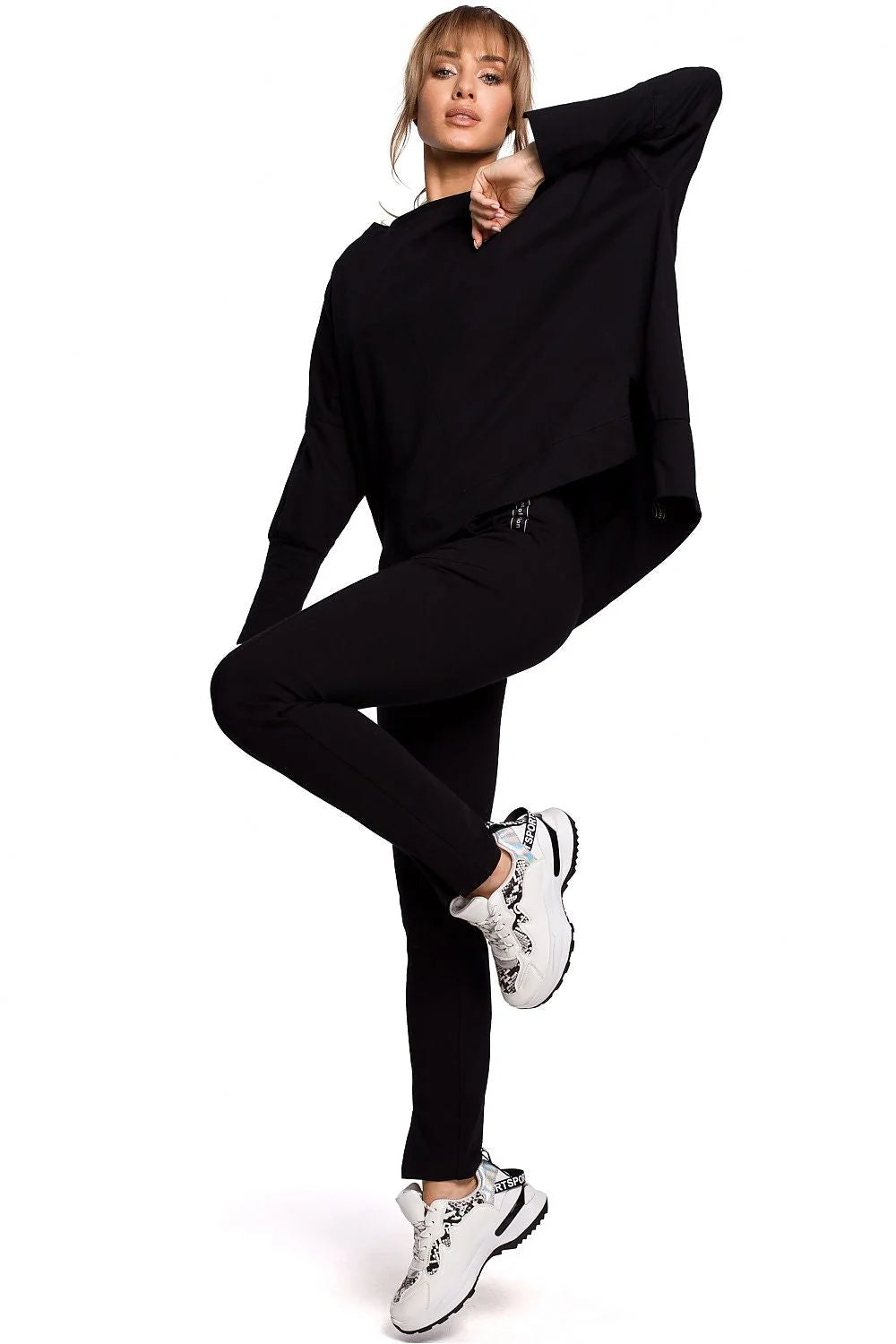 Pantalon long femme coton élasthanne moderne coupe droite fentes avant confort mode urbaine sophistiquée