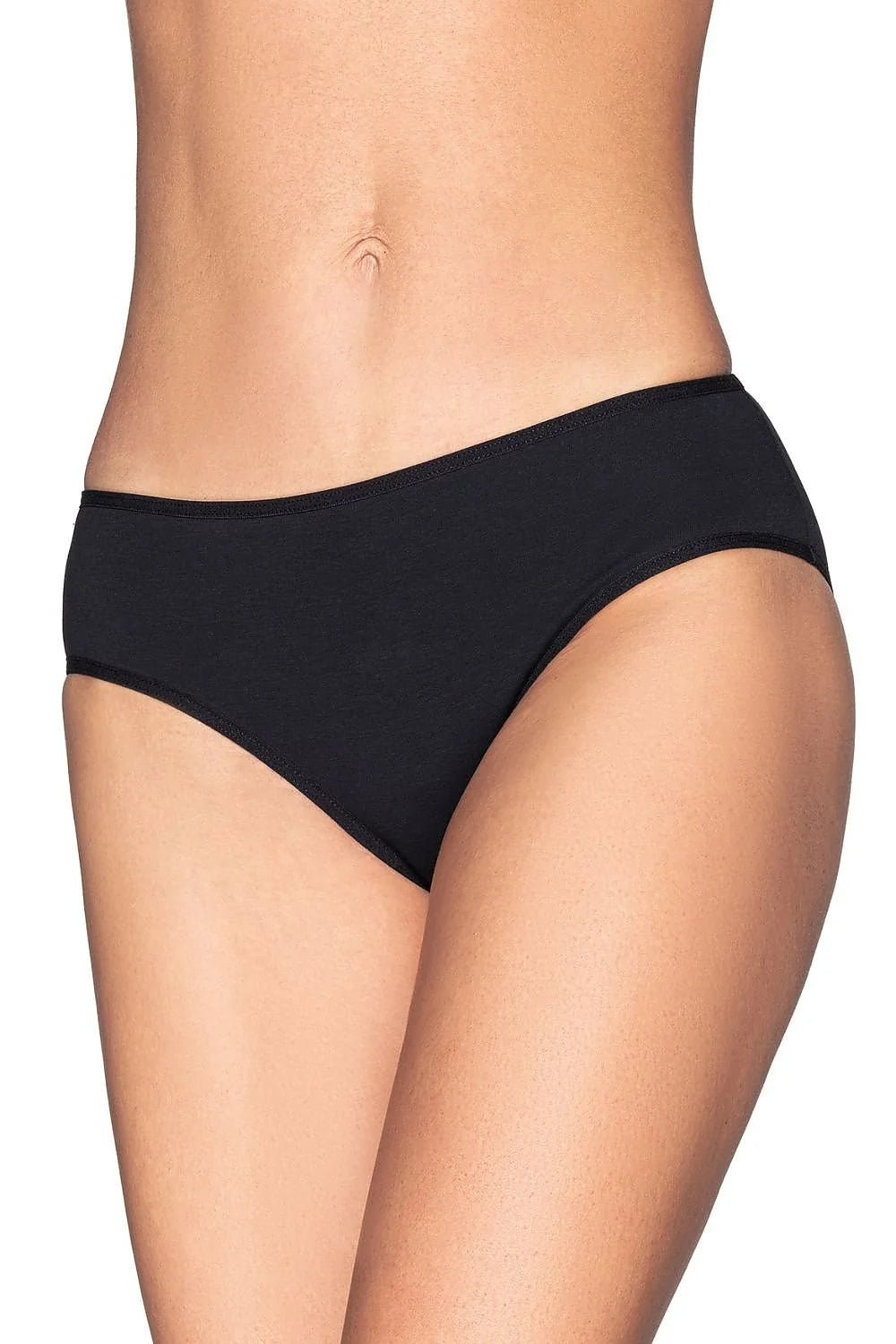 lot triple culottes femme bikini mihaut unis blanc beige noir coton doux extensible élastique maintien confortable oekotex polonais respirant