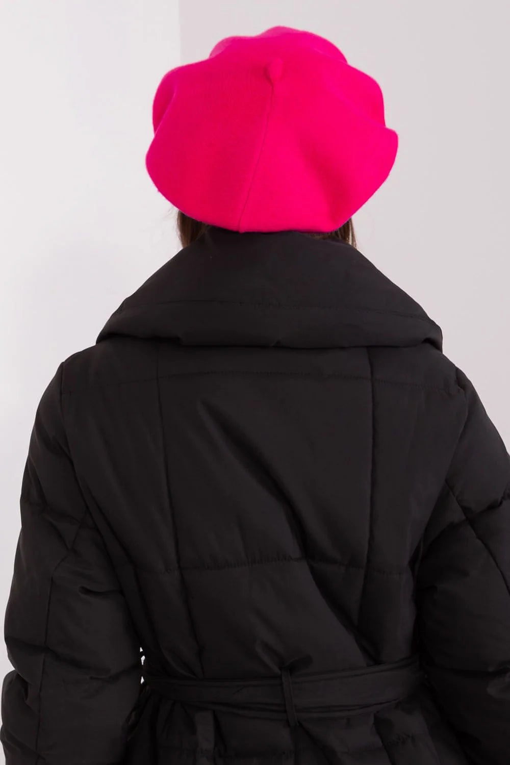 Béret en laine acrylique coton cachemire rose vif design classique féminin hiver automne mode accessoire