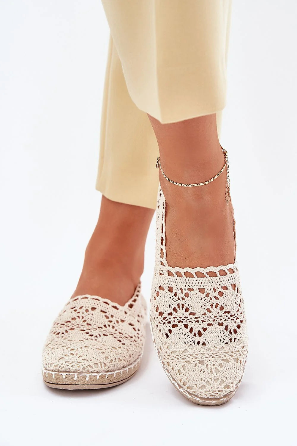 Espadrilles pour femmes été 2023 design élégant dentelle handmade cuir écologique conforturable promenades vacances style casual chic