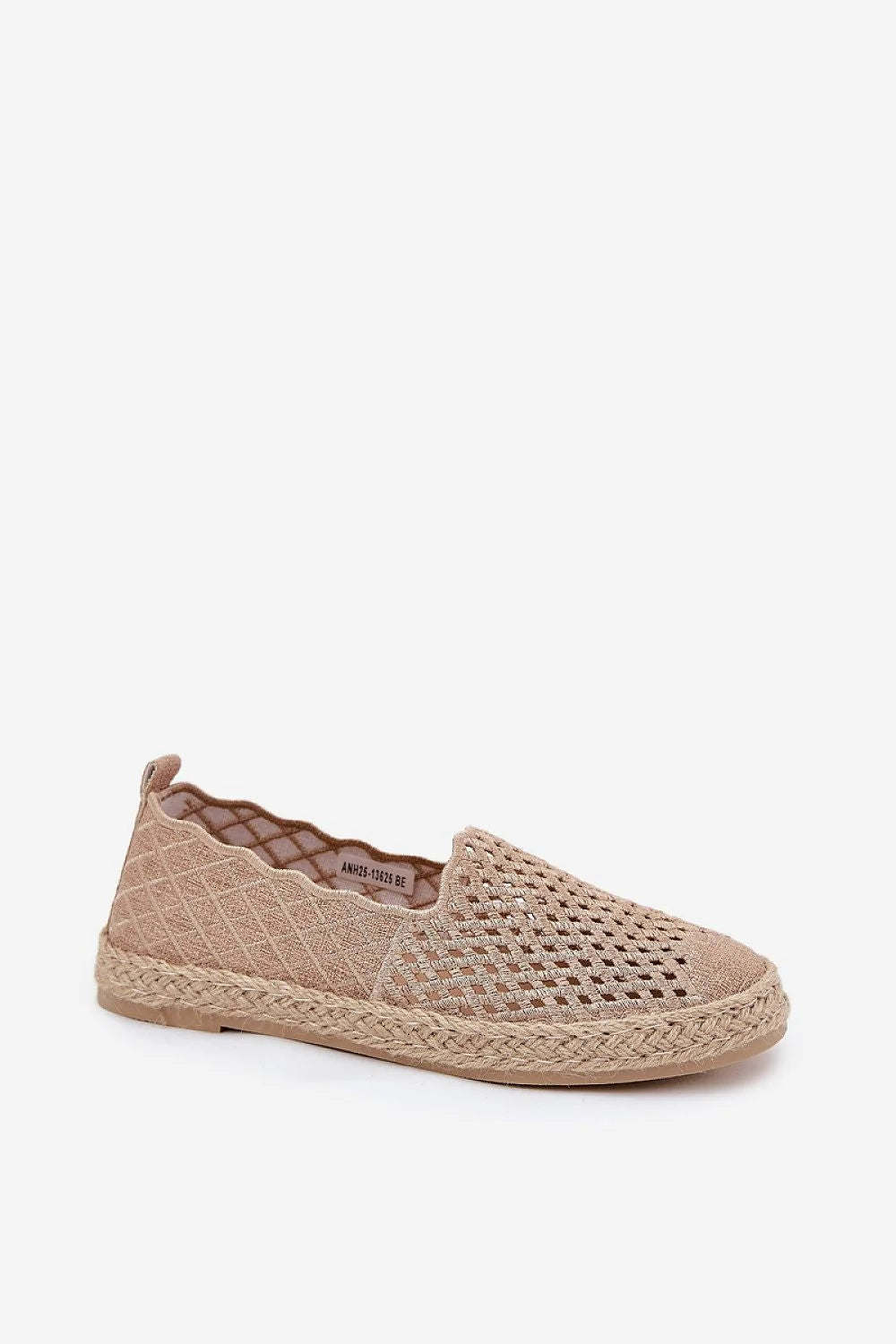 Espadrilles estivales féminines en maille beige tressée corde jute confortable été plage été sandales souples femmes