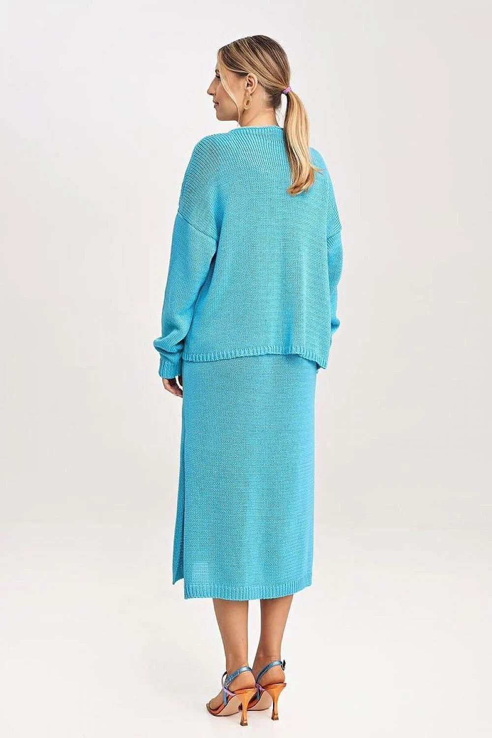 Ensemble Figl deux pièces robe midi boléro manches longues nœud décoratif acrylique coton femme